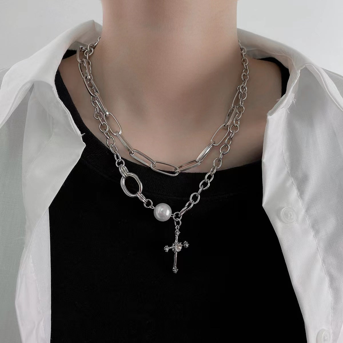 Floating Winds Cross Pendant Necklace